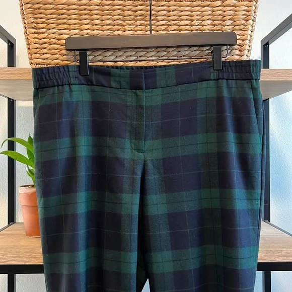 Talbots Plaid Wool Blend High Rise Pocket Dress Pant Trouser, 14P - Picture 2 of 9